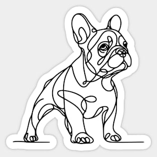 Cute French bulldog monoline black, cute dog, Frenchie lovers or owners, dog lovers Sticker